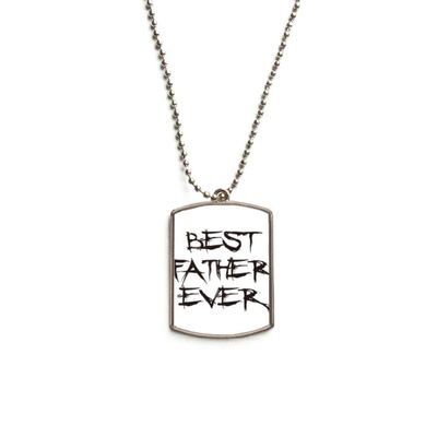 DIYthinker Best Father Ever Dad Festival Quote Stainless Steel Chain Dog Tag Pendant Pet Necklace