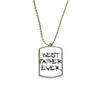 DIYthinker Best Father Ever Dad Festival Quote Stainless Steel Chain Dog Tag Pendant Pet Necklace view 1