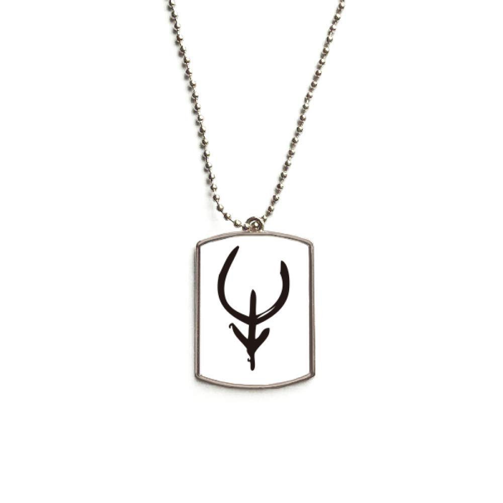 Bones Inscriptions Chinese Zodiac Cow Stainless Steel Chain Dog Tag Pendant Pet Necklace
