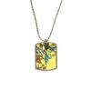 Modern Art Lily Flowers Plants Drawing Stainless Steel Chain Dog Tag Pendant Pet Necklace view 1