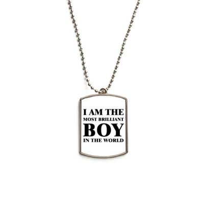 I AmThe Brilliant Boy Stainless Steel Chain Dog Tag Pendant Pet Necklace