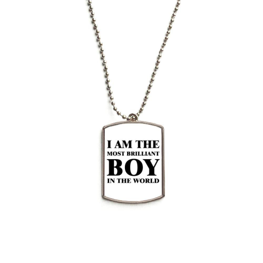 I AmThe Brilliant Boy Stainless Steel Chain Dog Tag Pendant Pet Necklace