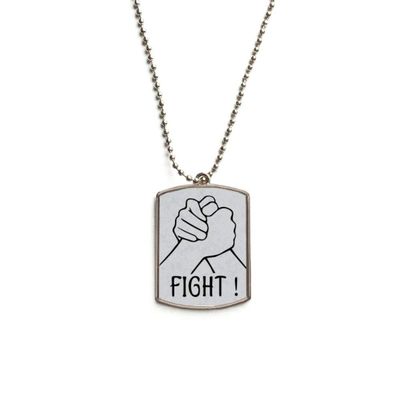 DIYthinker Wrist Wrestling Personalized Gesture Stainless Steel Chain Dog Tag Pendant Pet Necklace