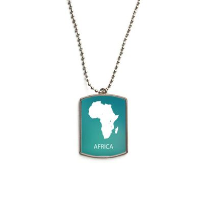 Africa Continent Outline Outline Map Stainless Steel Chain Dog Tag Pendant Pet Necklace