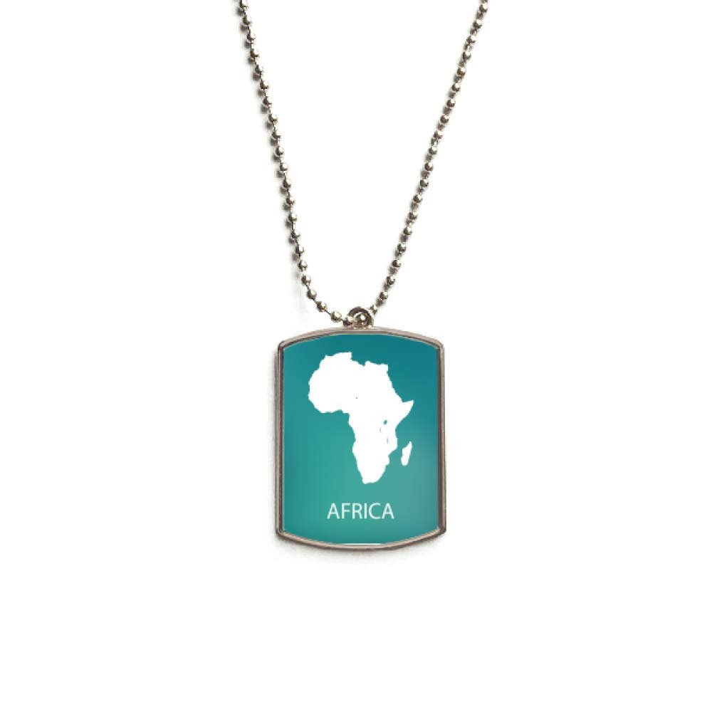 Africa Continent Outline Outline Map Stainless Steel Chain Dog Tag Pendant Pet Necklace