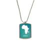 Africa Continent Outline Outline Map Stainless Steel Chain Dog Tag Pendant Pet Necklace view 1