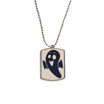 Halloween Emaciated Little Devil Stainless Steel Chain Dog Tag Pendant Pet Necklace