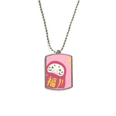 Japanese Travel Lucky Toy Stainless Steel Chain Dog Tag Pendant Pet Necklace