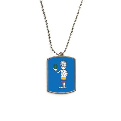 DIYthinker Mummy Football Single Hand Lift Stainless Steel Chain Dog Tag Pendant Pet Necklace