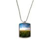 Sunflowers Clouds Blue Sky Stainless Steel Chain Dog Tag Pendant Pet Necklace view 1