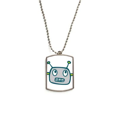 DIYthinker Universe and Alien Gray Robot Stainless Steel Chain Dog Tag Pendant Pet Necklace