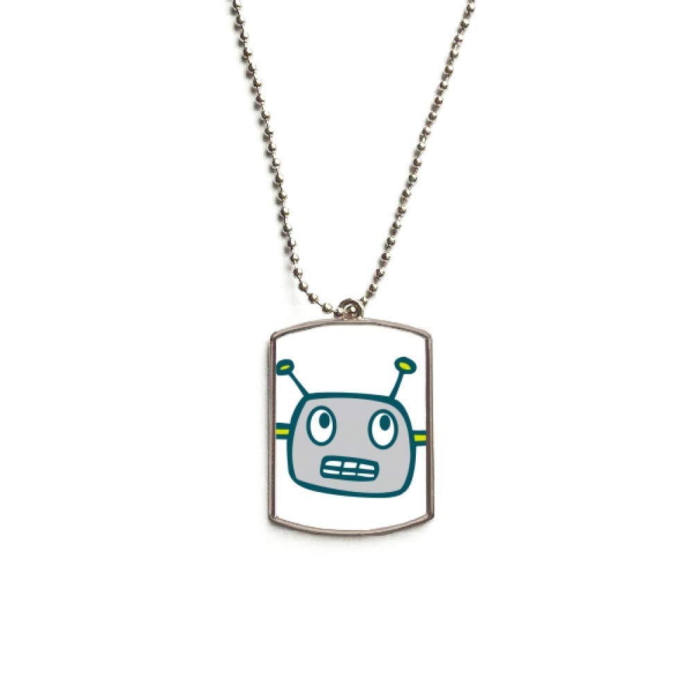 DIYthinker Universe and Alien Gray Robot Stainless Steel Chain Dog Tag Pendant Pet Necklace
