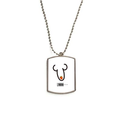 UMMM Strawberry Red Funny Drawing Stainless Steel Chain Dog Tag Pendant Pet Necklace