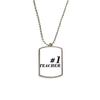 DIYthinker Number.1 Teacher Student Quote Stainless Steel Chain Dog Tag Pendant Pet Necklace view 1