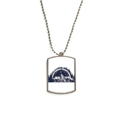 DIYthinker Iceberg Forest Moon Art Pattern Stainless Steel Chain Dog Tag Pendant Pet Necklace