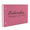 Wedding Guest Book, Personalized Leather Guest Book for Bride and Groom | Pink | Customized Signing, Registry Book for Visitors, Bridal Shower, Party - 60 Pages, 9.5" x 6.1" D #4 view 1