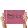 Wedding Guest Book, Personalized Leather Guest Book for Bride and Groom | Pink | Customized Signing, Registry Book for Visitors, Bridal Shower, Party - 60 Pages, 9.5" x 6.1" D #4 view 2