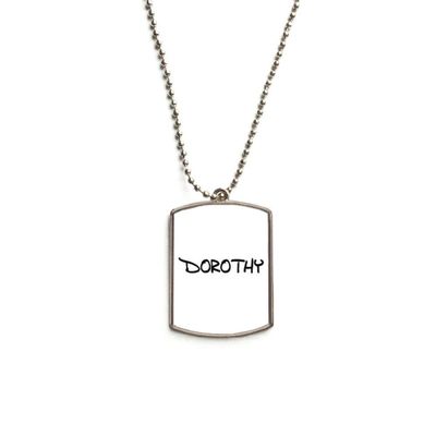 Special Handwriting English Name Dorothy Stainless Steel Chain Dog Tag Pendant Pet Necklace
