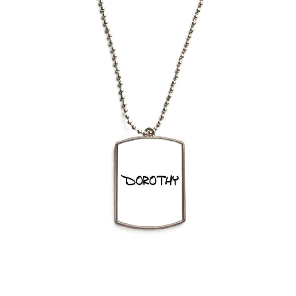 Special Handwriting English Name Dorothy Stainless Steel Chain Dog Tag Pendant Pet Necklace