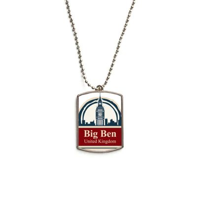United Kingdom Country City Big Ben London UK Stainless Steel Chain Dog Tag Pendant Pet Necklace