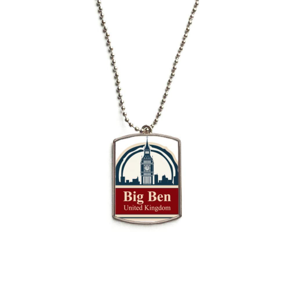 United Kingdom Country City Big Ben London UK Stainless Steel Chain Dog Tag Pendant Pet Necklace