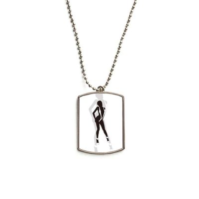 DIYthinker Hot Women Underwear Long Legs Stainless Steel Chain Dog Tag Pendant Pet Necklace