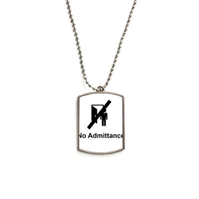DIYthinker No Admittance Warning Symbol Stainless Steel Chain Dog Tag Pendant Pet Necklace