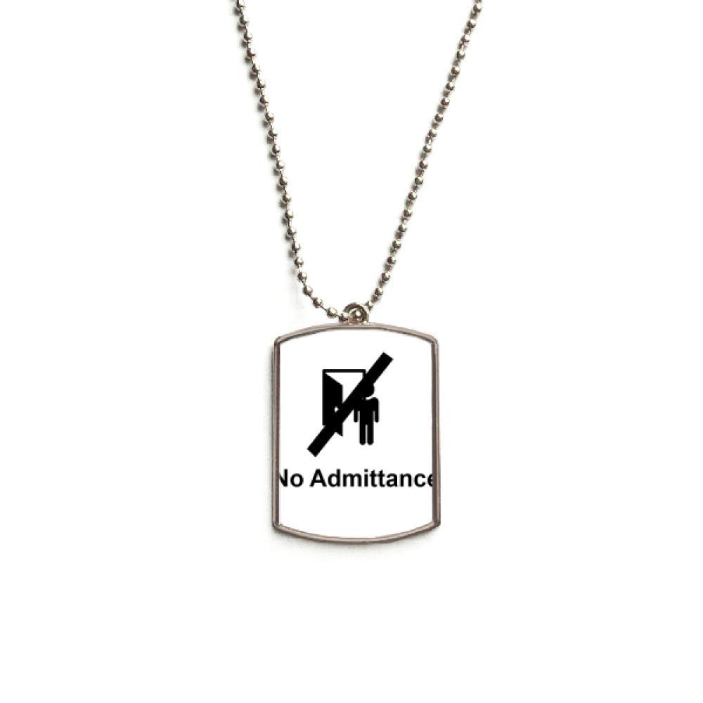 DIYthinker No Admittance Warning Symbol Stainless Steel Chain Dog Tag Pendant Pet Necklace