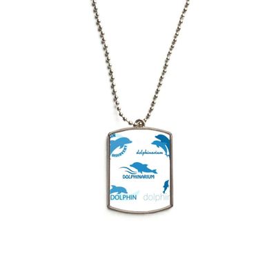 Blue Ocean Dolphin Biology Stainless Steel Chain Dog Tag Pendant Pet Necklace