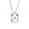 Blue Ocean Dolphin Biology Stainless Steel Chain Dog Tag Pendant Pet Necklace view 1