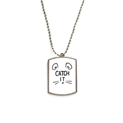 Catch IT Mouse Face DIY Design Stainless Steel Chain Dog Tag Pendant Pet Necklace