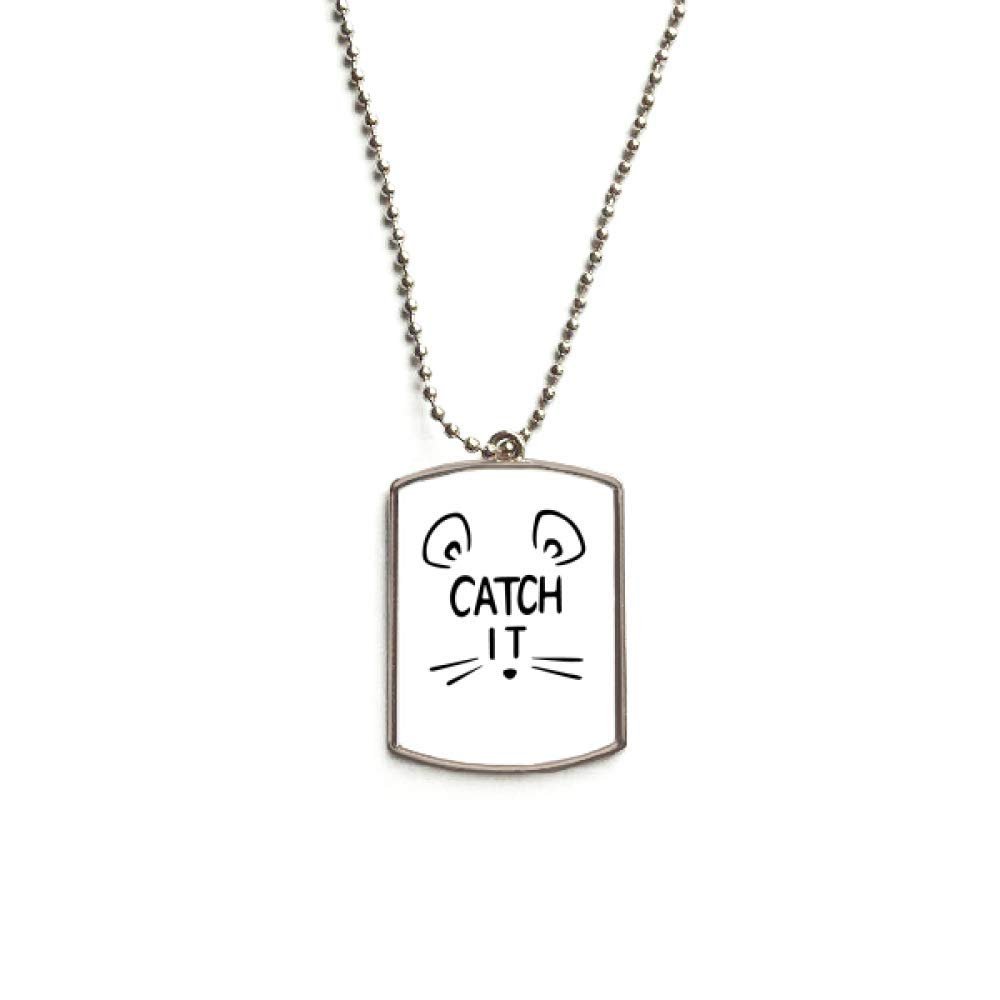 Catch IT Mouse Face DIY Design Stainless Steel Chain Dog Tag Pendant Pet Necklace
