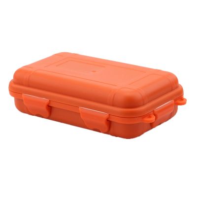 Outdoor Storage Hard Case, Shockproof Sealed Carry Box for Camping Hiking Durable Plastic Orange Large 6.7 x 1.8 x 4.3 in 1 Pack