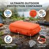 Outdoor Storage Hard Case, Shockproof Sealed Carry Box for Camping Hiking Durable Plastic Orange Large 6.7 x 1.8 x 4.3 in 1 Pack view 3