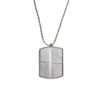 DIYthinker Paper Clean Neat Fold Texture Stainless Steel Chain Dog Tag Pendant Pet Necklace