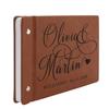 Wedding Guest Book, Personalized Leather Guest Book for Bride and Groom | Chestnut | Customized Signing, Registry Book for Visitors, Bridal Shower, Party - 60 Pages, 9.5" x 6.1" D #3 view 1