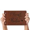 Wedding Guest Book, Personalized Leather Guest Book for Bride and Groom | Chestnut | Customized Signing, Registry Book for Visitors, Bridal Shower, Party - 60 Pages, 9.5" x 6.1" D #3 view 2