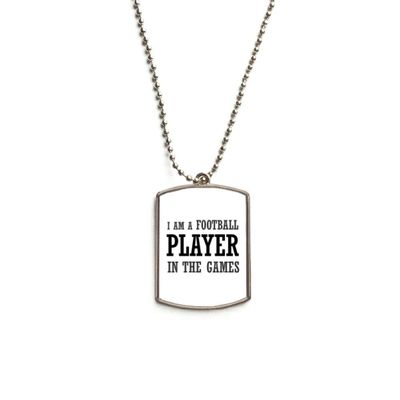 DIYthinker I Am A Football Player in The Games Stainless Steel Chain Dog Tag Pendant Pet Necklace