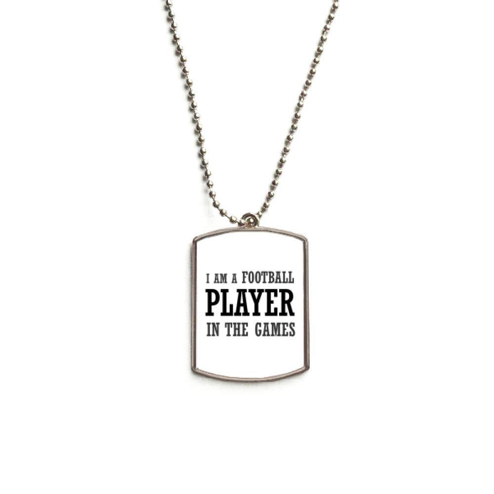 DIYthinker I Am A Football Player in The Games Stainless Steel Chain Dog Tag Pendant Pet Necklace