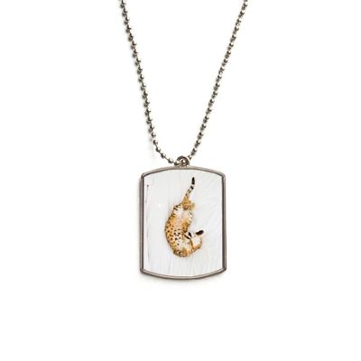 DIYthinker Animal Ocelot Cat Photograph Shoot Stainless Steel Chain Dog Tag Pendant Pet Necklace