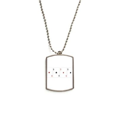 DIYthinker A Heart Spade Diamond Club Pattern Stainless Steel Chain Dog Tag Pendant Pet Necklace