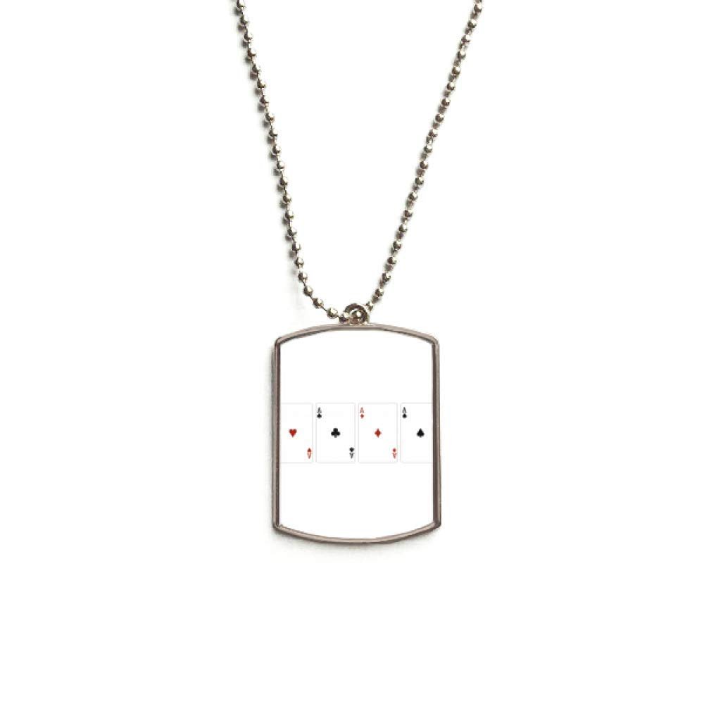DIYthinker A Heart Spade Diamond Club Pattern Stainless Steel Chain Dog Tag Pendant Pet Necklace