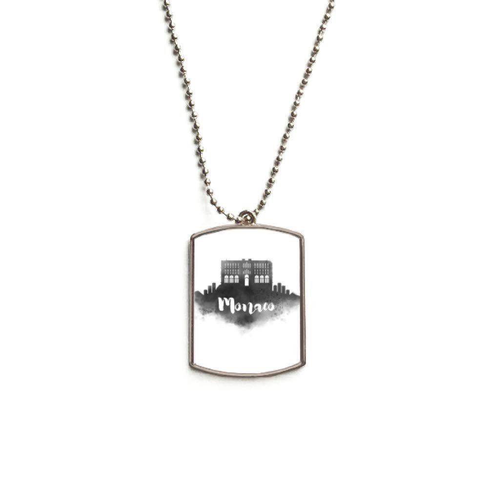 DIYthinker Palais Princier de Monaco Ink City Stainless Steel Chain Dog Tag Pendant Pet Necklace