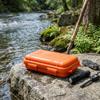 Outdoor Survival Storage Box, Shockproof Small Carry Case for Camping Travel Plastic Orange S Size 1 Pack with Sealed Lid Sponge Lining Portable Tool Organizer view 2
