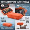 Outdoor Survival Storage Box, Shockproof Small Carry Case for Camping Travel Plastic Orange S Size 1 Pack with Sealed Lid Sponge Lining Portable Tool Organizer view 3