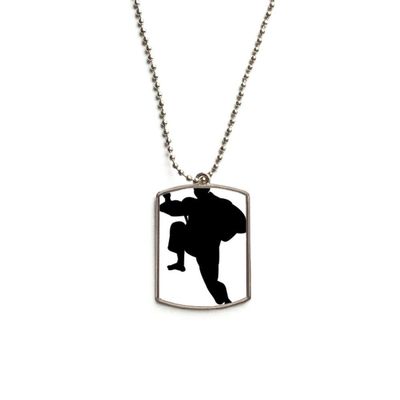 Shaolin Kung Fu China Chinese Martial Art Stainless Steel Chain Dog Tag Pendant Pet Necklace