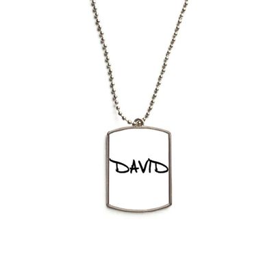 Special Handwriting English Name David Stainless Steel Chain Dog Tag Pendant Pet Necklace