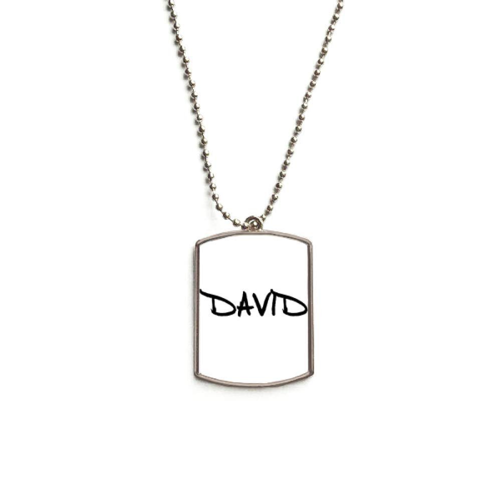 Special Handwriting English Name David Stainless Steel Chain Dog Tag Pendant Pet Necklace