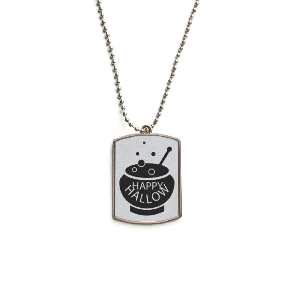 DIYthinker A Pot of Black Halloween Stainless Steel Chain Dog Tag Pendant Pet Necklace