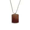 Brown Leather Abstract Design Stainless Steel Chain Dog Tag Pendant Pet Necklace view 1